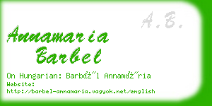annamaria barbel business card